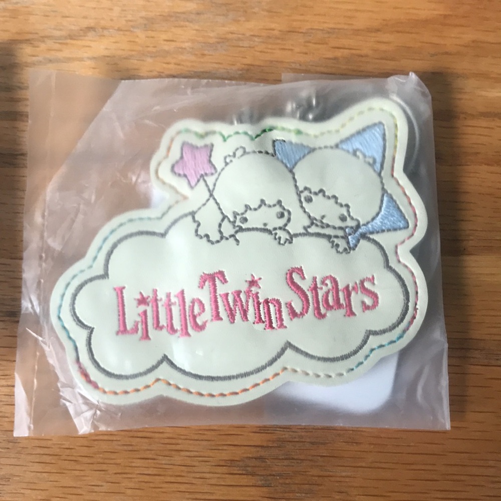 vintage Little Twin Stars leatherette key chain
